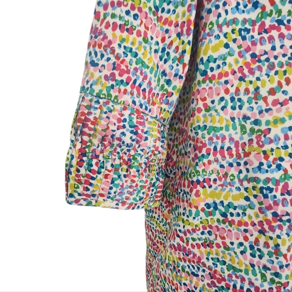 Nuny Couturier Vintage Style Ditsy Print Mini Shift Dress M/L Summer 3/4 Sleeve. - Picture 7 of 9